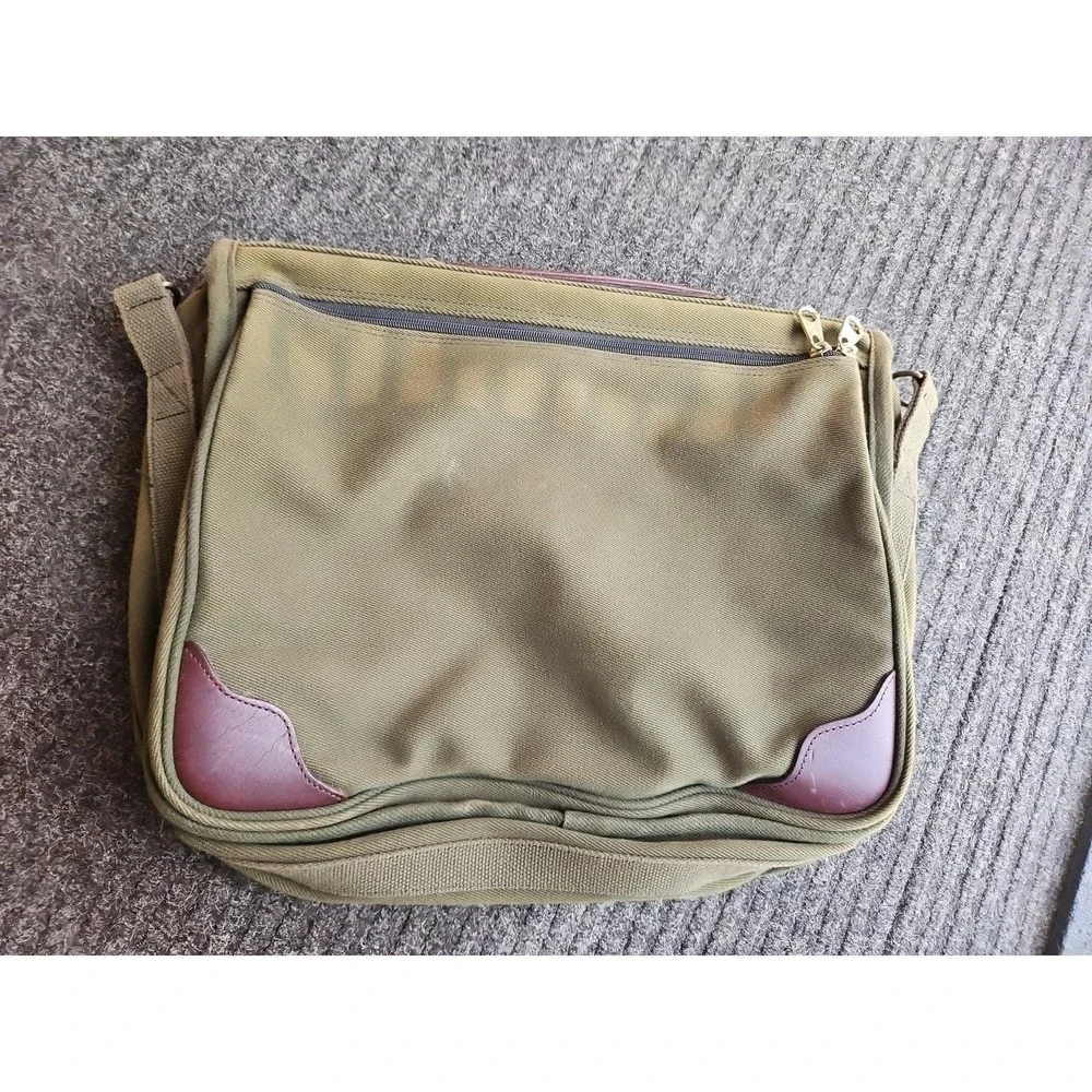 Vintage DUCKS UNLIMITED Canvas Leather Gear Bag Messenger Bag Laptop Case